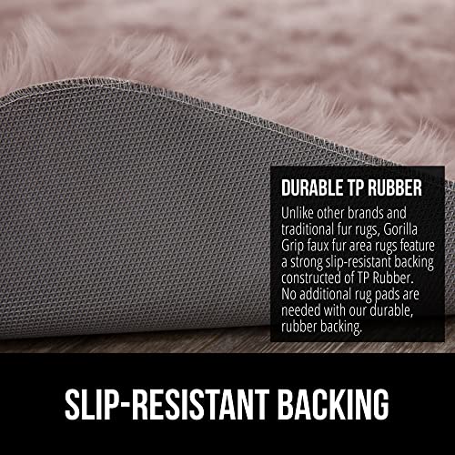image for Gorilla Grip Fluffy Faux Fur Rug, 6x9, Machine Washable Soft Furry Are