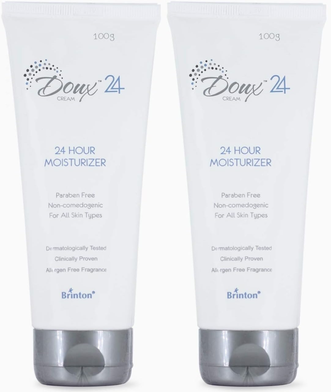 Brinton Doux 24 Hour Moisturizer Cream | Lightweight, Non-Greasy, Non-Irritating | Deep Hydration & Soothing | Dermatologically Tested | Suitable for All Skin Types | 100 g (Pack of 2)