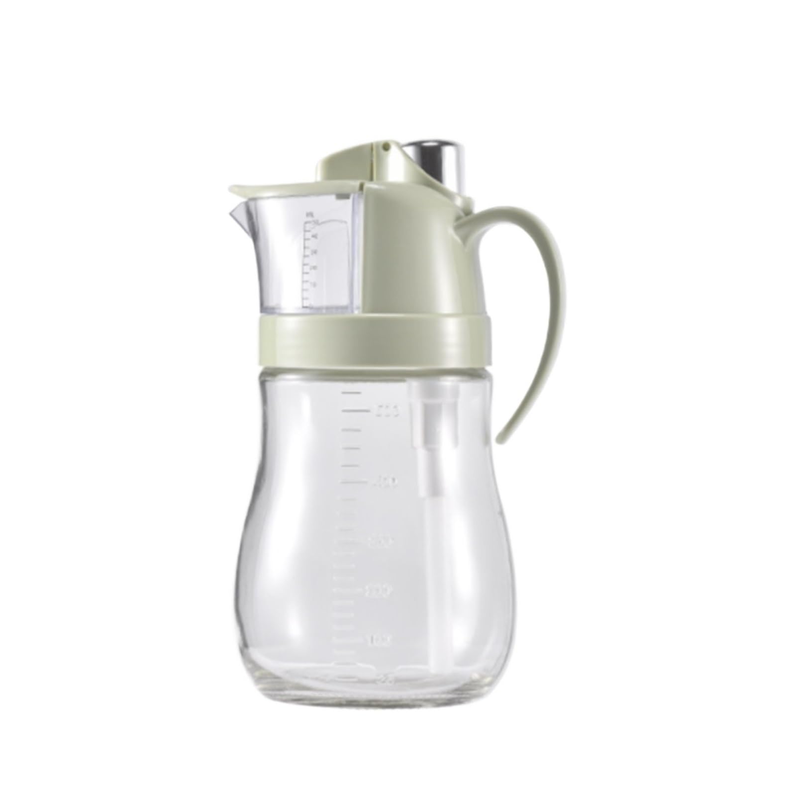 HDICUHNANU Reusable Kitchen Oil Bottles Cruet Household Push Glass Olive Oil Dispenser Suitable For Cooking Kitchen Salad Grilling Air Fryer, Salad(Grün)