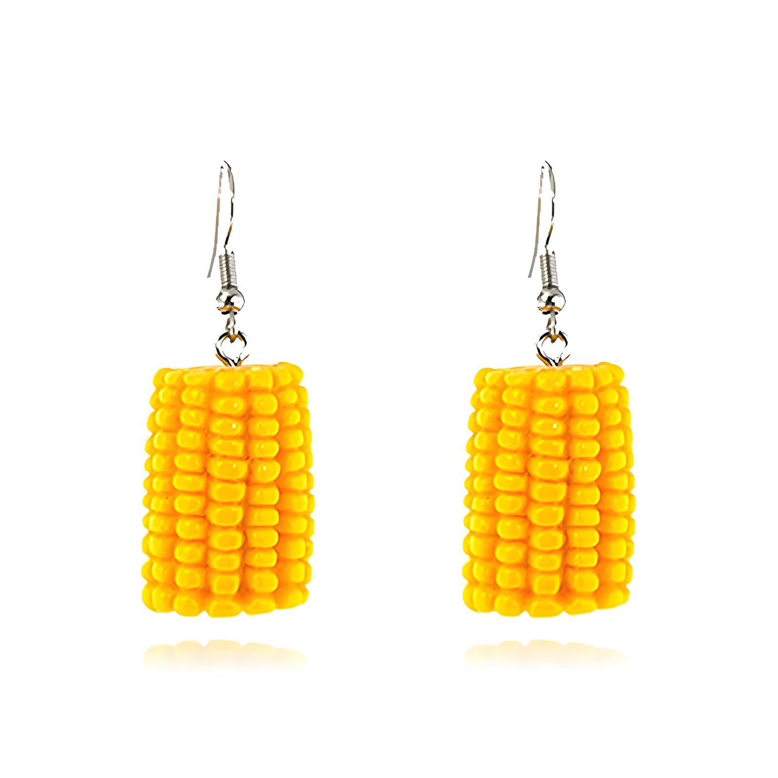 MALOYANVE Corn Earrings for Women 3D Funny Resin Handmade Lightweight Statement Lifelike Food Dangle Drop Earrings Thanksgiving Day Holiday Jewelry