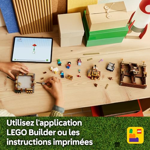 LEGO Minecraft Le Ring du Manoir des Bois - Jouet de Construction Interactif - Minifigurines d'un Bébé Zombie, Steve, Garrett & Henry - Set Inspiré du Film pour Gamer, Garçon ou Fille dès 10 ans 21272