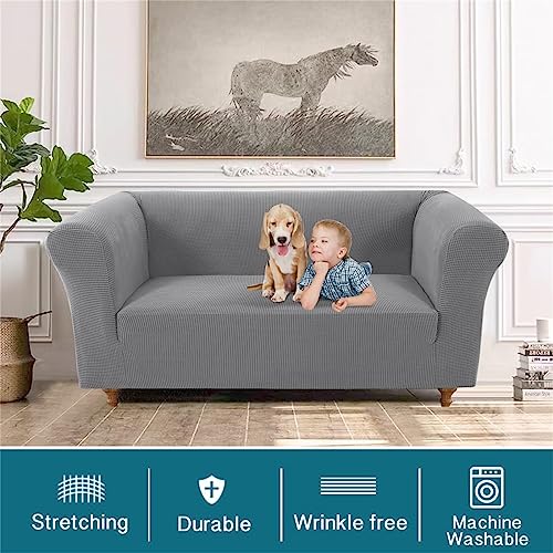 BXFUL Stretch Chesterfield Sofa Cover 1 Piece Couch Cover for Living Room Soft Non-Slip Sofa Slipcover Furniture Protector for Dogs Feature Thick Jacquard Fabric (Loveseat,Light Grey) - Image 3