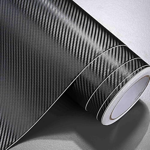 Yescom 5x50 FT 3D Carbon Fiber Vinyl Wrap Film Roll for Car Air Release UV Resistant for Car Black