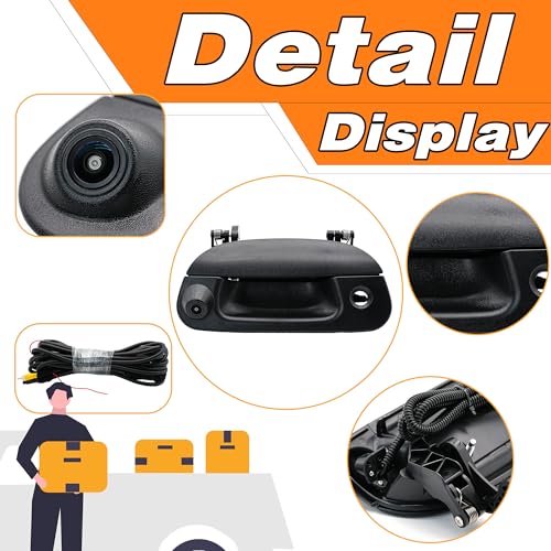 Image of Backup Camera Tailgate Handle Compatible with Ford F-150 1997-2003 / for Ford F-250 F-350 F-450 F-550 1999-2007 / for Ford Explorer 2001-2005 / for Ford Lobo 2001-2003.Rear View Reverse Camera