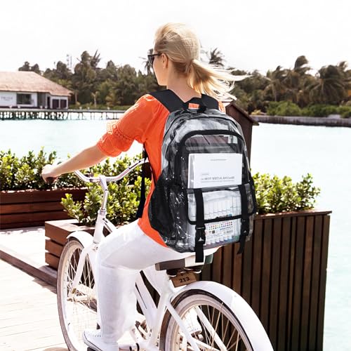 Kui Wan SAMPLE_SKU_6796 Clear Backpack, Large Clear Bag Stadium Approved Heavy Duty Pvc Transparent See Through Backpacks thumb #5