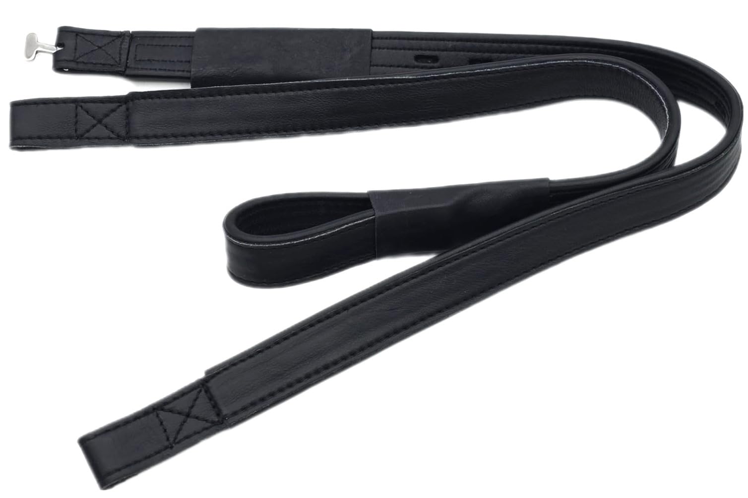 1 Paar Mono Steigbügelriemen Riemen Schwarz Braun Leder/Nylon Webbers 50-69 cm Tysons (Schwarz)
