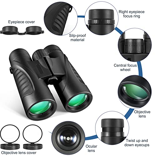 Hocerlu Fernglas Erwachsene, 10x50 FMC-Linse Leicht Ferngläser, Helle und Klare Sichtbereich, für Vgelbeobachtung… – Bild 3