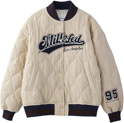 Amazon | [ミルクフェド] ロゴパッチキルテッドジャケット LOGO PATCH