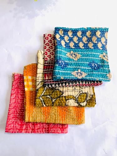 Servilletas Kantha vintage 100% algodón pack x10 30x30 cm miniatura 3