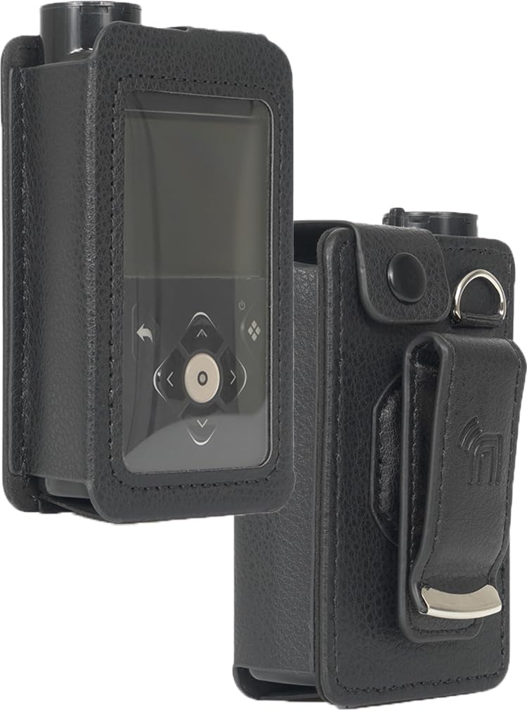 Case for Medtronic MiniMed 780G 770G 670G 630G 640G Insulin Pump, Form-Fit Cover [Built-in Screen Protection] and [Rotating Metal Belt Clip] - Black