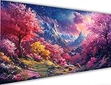 Landschaft Malen Nach Zahlen Erwachsene Groß 70x140cm,Malen Nach Zahlen mit Rahmen Schneeberg,Kreativ Set für Erwachsene,DIY Handgemalt Ölgemälde Leinwand Kit mit Pinseln Acryl,Home Dekor Gifts LE-359