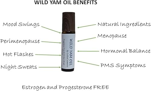 Miniatura 2 de Aceite de ñame salvaje, botella enrollable de 0.35 oz0.3 fl oz, crema de ñame silvestre, aceite de equilibrio natural, sin fragancia (0.014 in, sin