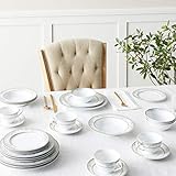 Lorren Home Trends 28 Piece 'Juliette' Bone China Dinnerware Set Thumb #3