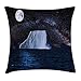 ABAKUHAUS Ocean Notte Federa Fodera Cuscino, Sky Riflessione Iceberg, Copricuscino Quadrato Decorativo, 40 cm x 40 cm, Skyblue Multicolor