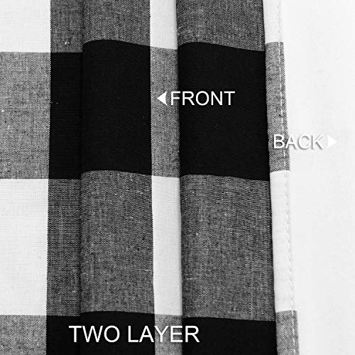 Inselnwald Lined Buffalo Check Plaid Valances For Kitchen, Line Up Farmhouse Gingham Window Treatment Decor Curtains Valances For Living Room Rod Pocket 2 Layers 52 Inch By 18 Inch, Black And White #TOP2