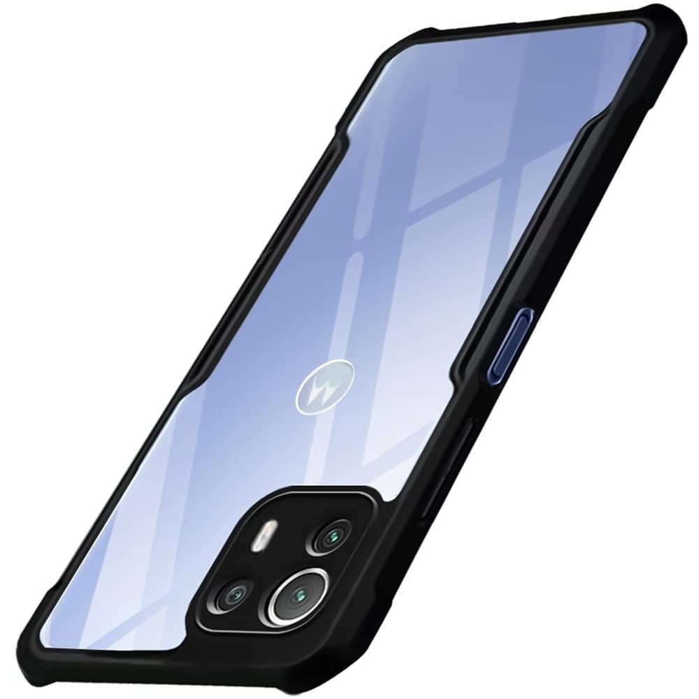 WOW IMAGINE Shock Proof Clear Back Case Mobile Cover for Motorola Moto Edge 20 Lite | Edge 20 Fusion (Hard | Hybrid PC + TPU | Full Armour Device & Camera Protection | Black) (B09RT5WS8D) Amazon Price History, Amazon Price Tracker