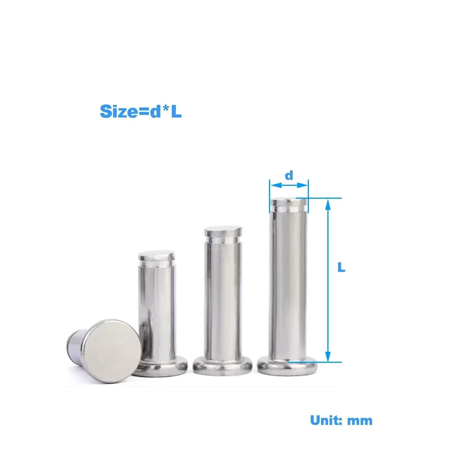 Pasador cilíndrico de posicionamiento cabeza plana ranurada acero inoxidable 304 / anillo elástico M3M4M5M6M8M10(50set M5x70)