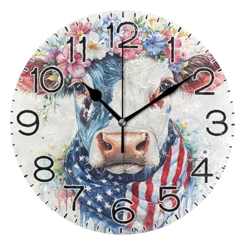 Reloj de pared analógico silencioso ALAZA redondo 10 pulg miniatura 1