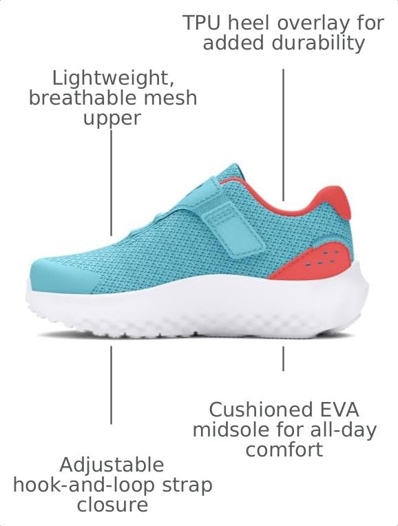 Under Armour Girls' Infant Surge 4 Alternate Closure, 400 Blue, 6K - image 2