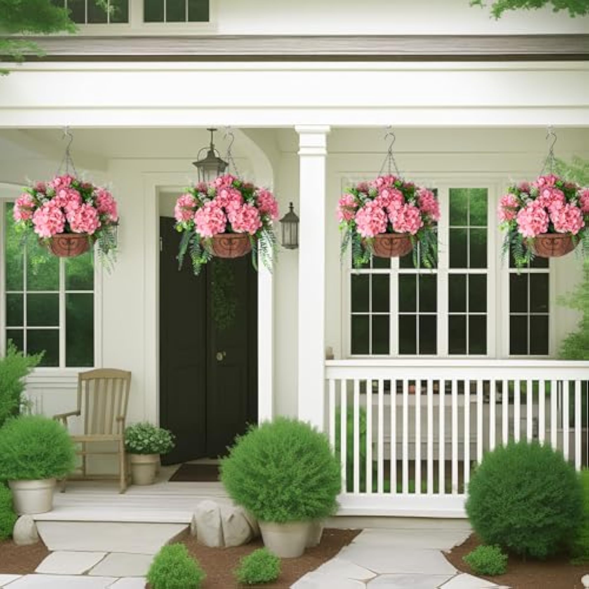 Artificial Hydrangea Flowers with Hanging Basket