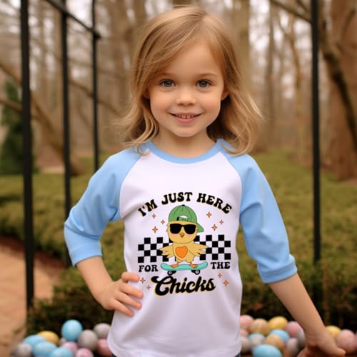 Image of Boys Easter Shirt Toddler Easter Egg Hunt Chick Graphic Tees Raglan Easter Clothes Outfit for Children 2-7 Years
