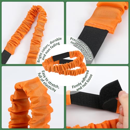 Image of Augshy 3 Legged Race Bands, Assorted Colors Elastic Tie Rope Resistance Bands for Relay Race Game Carnival Field Day Backyard Game Party Supplies