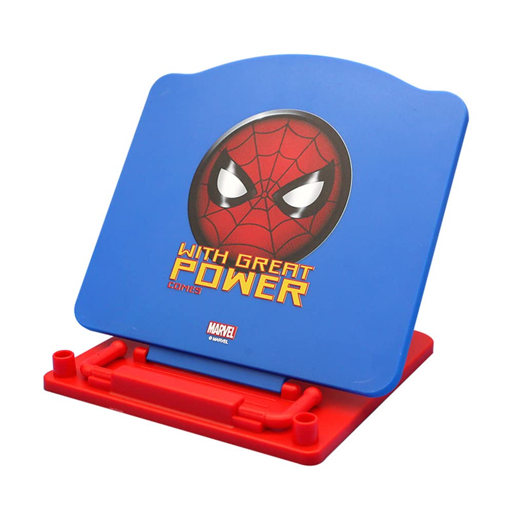 Atril de plástico (21,5 x 20,5 x 5 cm plegado) Atril de libros ajustable antideslizante de 5 niveles para la escuela, la cocina y la oficina, porta libros para niños, azul
