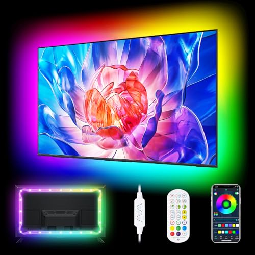 Daymeet-TV-LED-Backlight-164FT-LED-Lights-for-TV-for-45-85-inch-TV-Led-Light-Strip-Backlight-ICRGB-Rainbow-Color-Changing-TV-Lights-USB-Music-Sync-Bluetooth-APP-Control-with-Remote-for-Bedroom