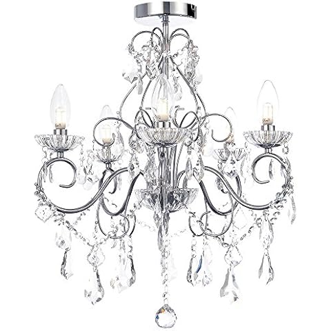 Litecraft Vara Bathroom Chandelier with 5 Lights Cover
