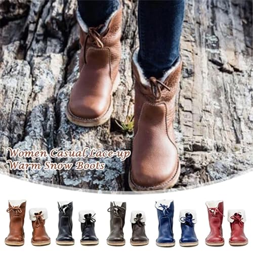 Vintage Buttery-Soft Waterproof Wool Lining Boots Vintage Buttery-Soft Wool Lining Boots PU Leather2