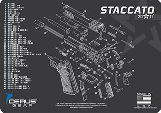 EDOG USA 2011 Staccaro Gun Cleaning Mat - Schematic (Exploded View) Diagram Compatible for Staccatpo Pistol 3 mm Padded Pad Protect Your Firearm Magazines Bench Surfaces Gun Oil Solvent Resistant