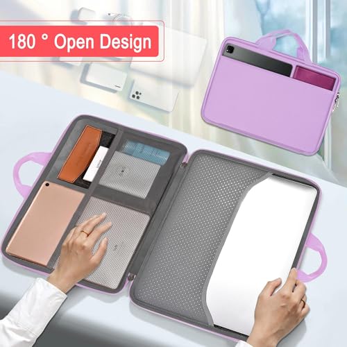 Image of Hseok Laptop Case 13.3-14 Inch Sleeve,TSA Shockproof Computer Handbag,Compatible with MacBook Neo /Pro 14 M5 /M4 /M3 /M2 /M1,All Models 13.3 inch MacBook Air /Pro,XPS 13 /14,Most 13-14 Notebooks,Purple