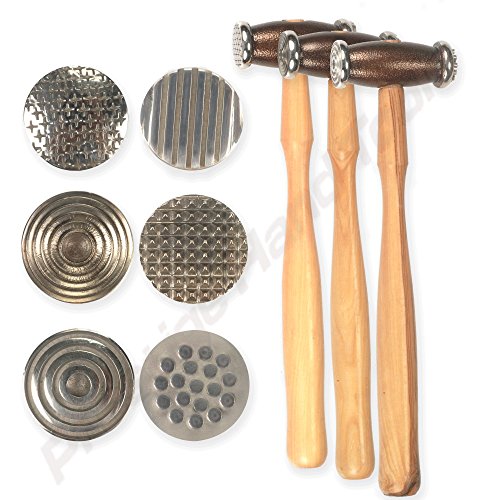 PTL Textura Martillo Juego de 3 Texturización Metal Diseño Herramientas Joyería Doble Cara Prestige #1048