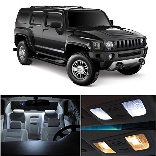 LEDpartsNow Interior LED Lights Replacement for 2005-2010 Hummer H3 Accessories Package Kit (15 Bulbs), WHITE