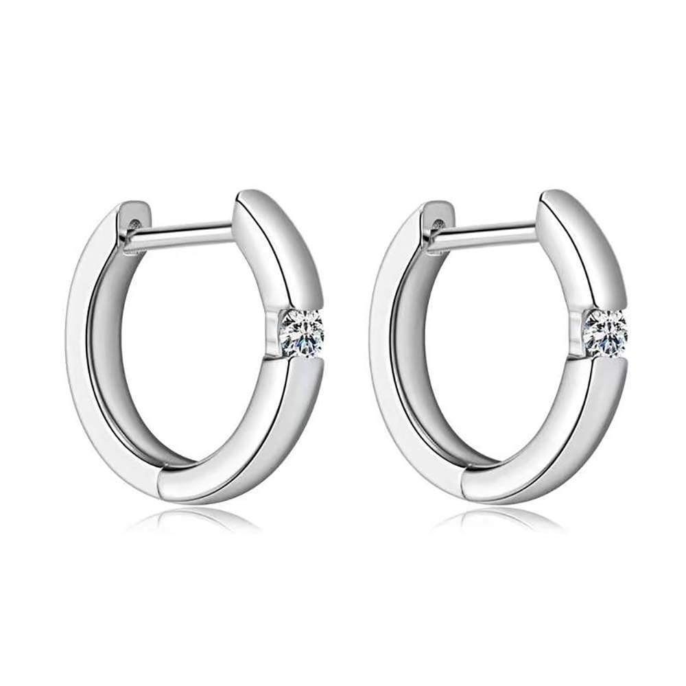 Moissanite Orecchini A Cerchio per Gli Uomini Delle Donne 925 In Argento Sterling Moissanite Huggie Orecchini Piccoli Orecchini Moissanite Gioielli Regali
