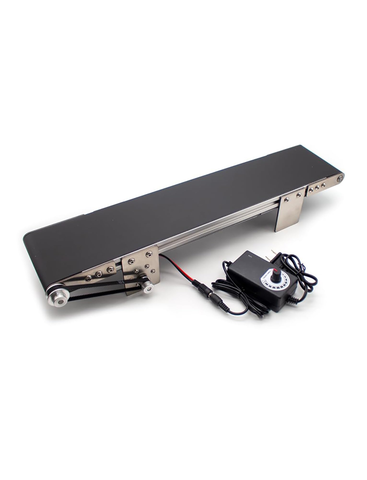 Pequeña cinta transportadora de escritorio de metal, mini línea de montaje eléctrica para experimentos educativos sobre fricción, equipo de enseñanza ideal para estudiantes