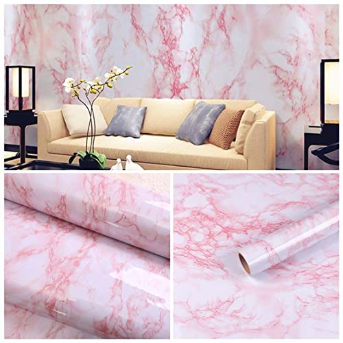 Image of KBR Self-Adhesive PVC 3D Wall Sticker Oil Proof and Waterproof, Kitchen Backsplash Pink Stickers Wallpaper for Hotel, Living Room, Bedroom & Cafe Walls (60cm x 200cm, Pack of 2)