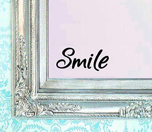 BERRYZILLA Smile Decal Vinyl Sticker Bathroom Mirror Wall Art Motivational Quote Mirror Living Room Home Window