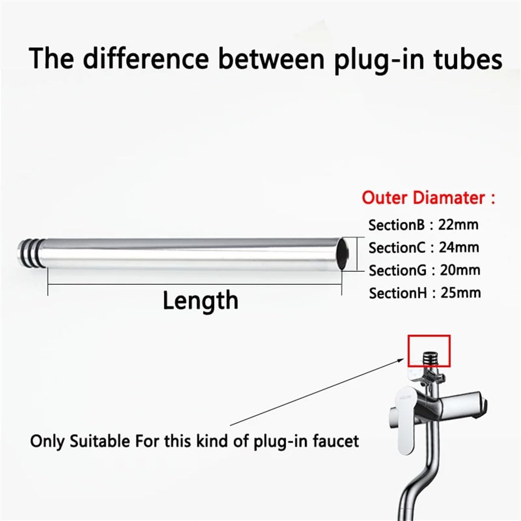 30/40Cm Copper Plating/Black Shower Extension Rod Without Thread Heightening Shower Tube Lengthen Extension Pipe