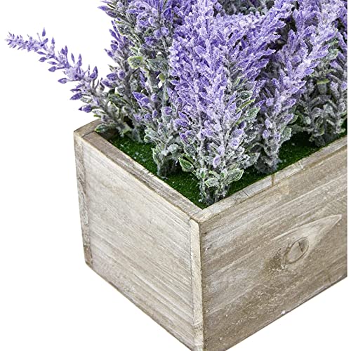 Juvale Artificial Lavender Plant In Rustic Pot Wooden Box (9 X 4 In) #TOP4