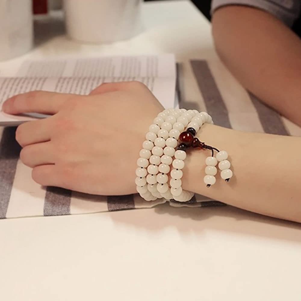 Collana con Braccialetto multicerchio in radice di Bodhi in Giada