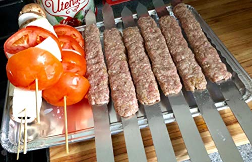 G & F Products 25619 2020 23 Inch Long 5/8 Inch Wide 2Mm Thin Stainless Steel Bbq Skewer 8 Piece thumb #4