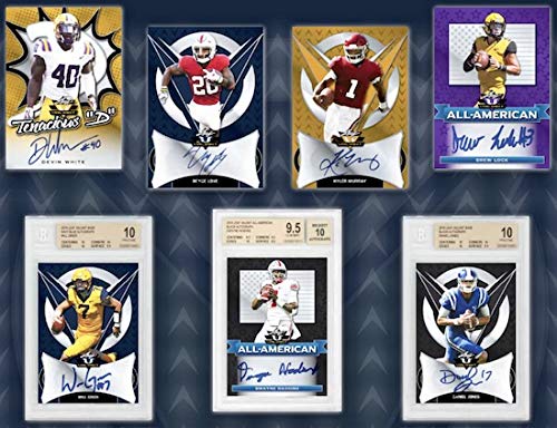 2020 Leaf Valiant Football box (SEVEN Autograph cards & ONE Graded card/bx)