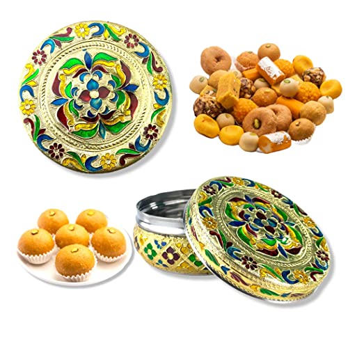 Lovenspire 4Ct Steel Sweet Box, Spice Box, Ladoo Box, Spice Storage, Mehndi Favors, Mithai Box, Desi Gift Boxes, Indian Favor Boxes, Laddoo Boxes, Sweets Box, Puja Favor, Pooja Favor, #TOP7