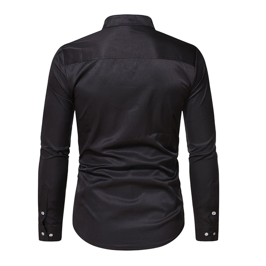 Dninmim Camicie formali da uomo, camicie bianche slim fit a maniche lunghe, top da lavoro aziendali