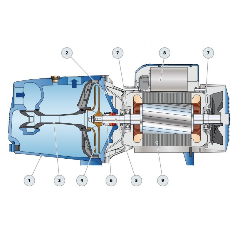 Bomba De Agua Pedrollo JSW3BH 1.50 KW, 4.8 M³/h, Trifásica 380V - Para Agua Limpia, Riego Y Uso Doméstico