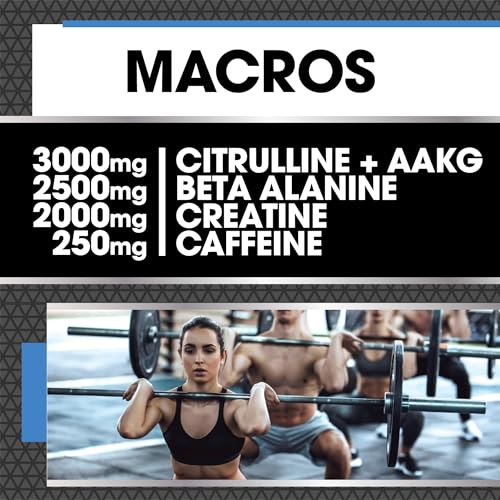 Protein Dynamix - Dynamo Pre Workout - High Intensity Performance - Blue Raspberry - 3000mg Citrulline + AAKG • 2500mg Beta Alanine • 2000mg Creatine • 250mg Caffeine • 200g - Image 4