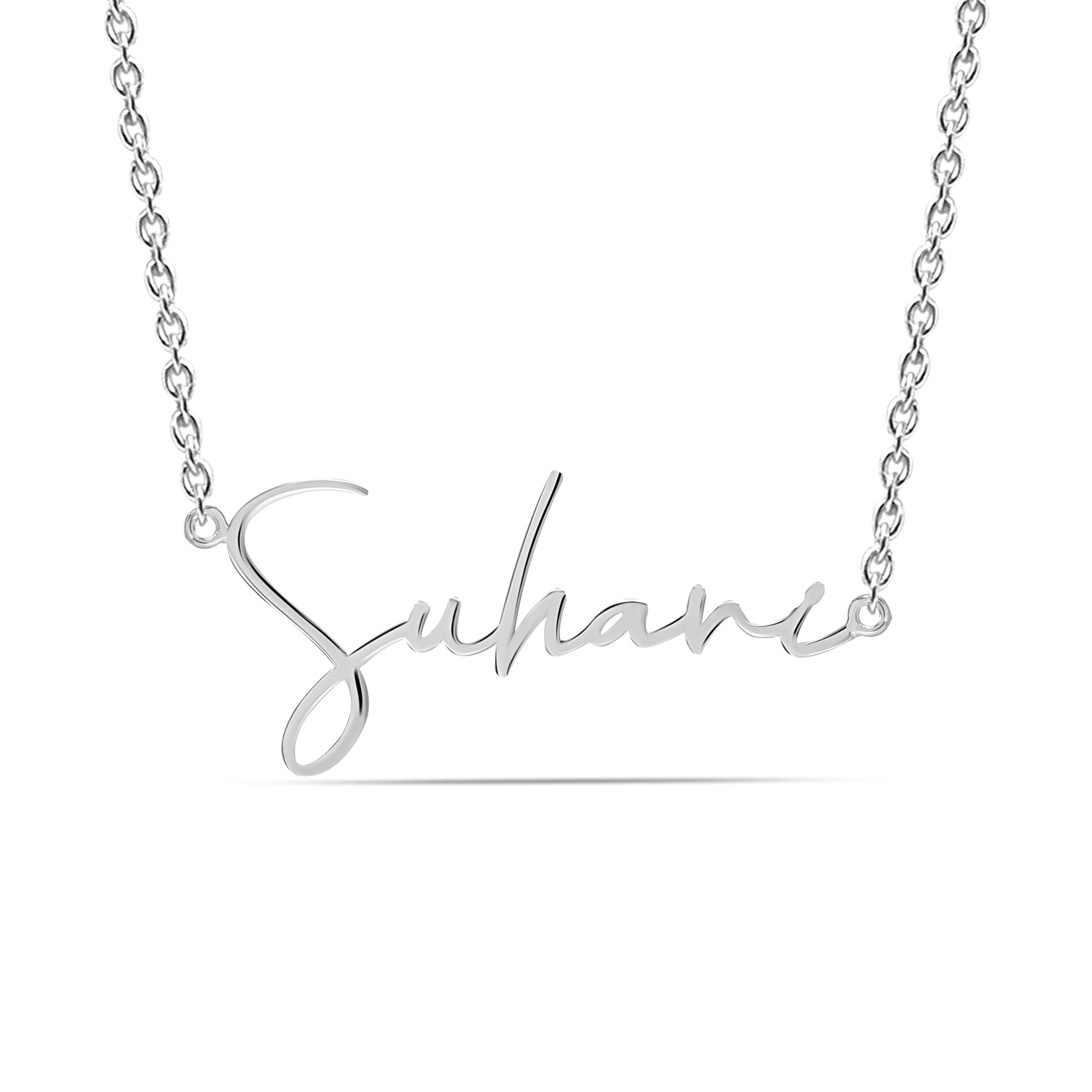 Personalized Customized Designer Name Plate Necklace | 925 Sterling Silver Custom Name Pendant Necklace for Women | Customised Jewellery Gift for Wife, Sister, Girlfriend, Mother