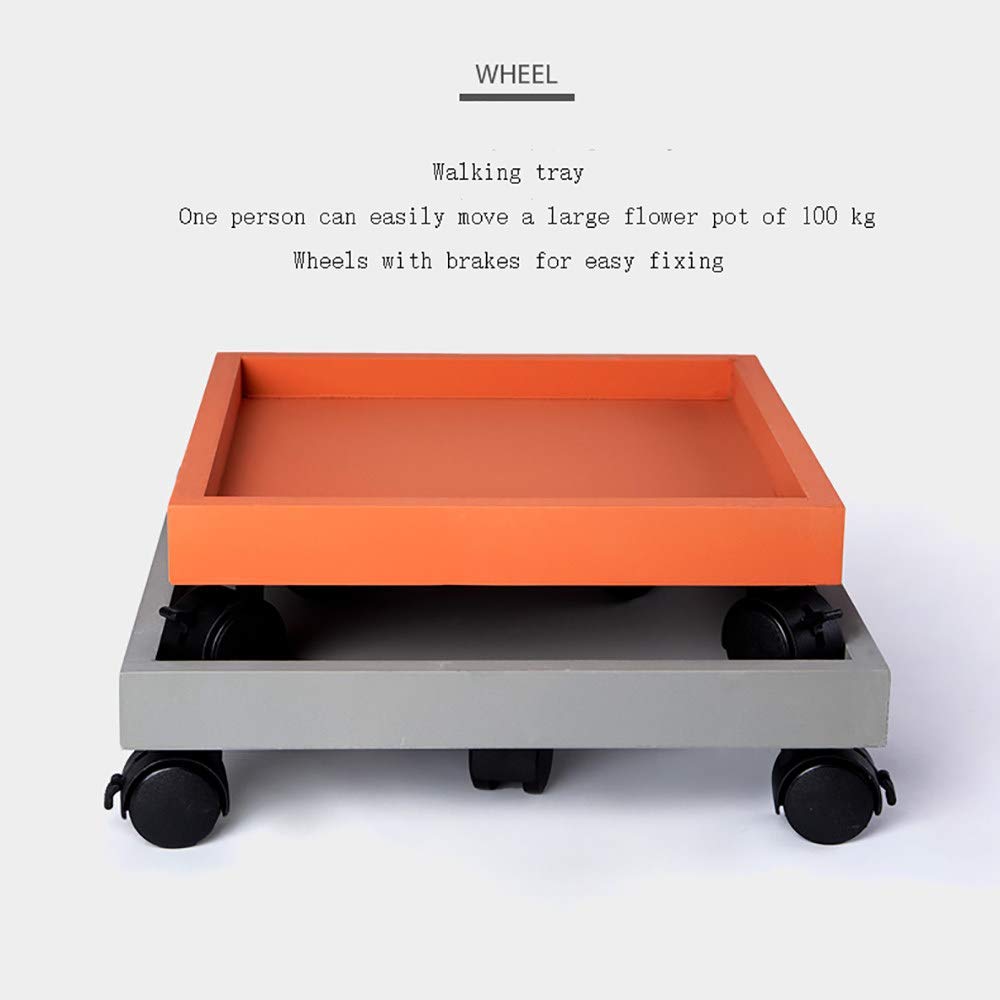 Portavasi resistente con ruote, 40 cm, nero, per interni ed esterni, perfetto per casa, giardino, versatile, durevole, facile mobilità, ideale per piante in vaso