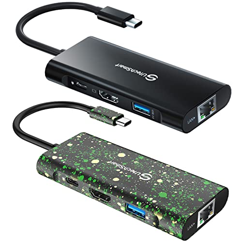 USB C Hub, UtechSmart 6 in 1 USB C to HDMI Adapter Compatible for MacBook Pro USB C Laptops and Chromecast with Google TV(Black+Camo)